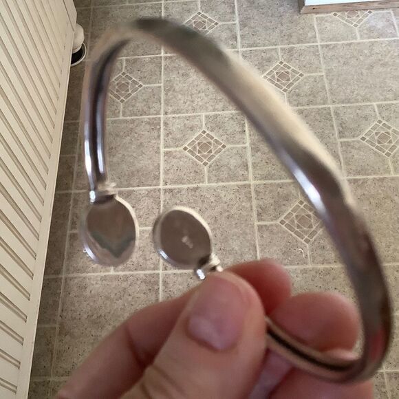 Sterling SILVER 925 MOON STONE BANGLE WOMAN BRACELET​​ - Picture 9 of 9